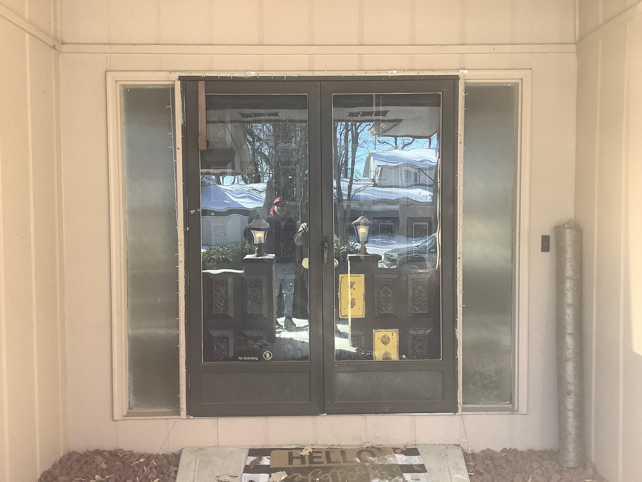 New front entry doors with sidelites installed